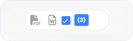The extension toolbar in selection mode, showing three messages selected