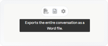Word button in the Claude to PDF extension toolbar at the top right of a Claude conversation