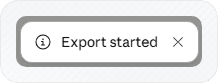 Notice in Claude confirming that the data export has started